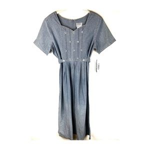 NWT Erika Dress Petite Small Jeans 90s Tie Back Y2K Summer Dress Short Sleeve